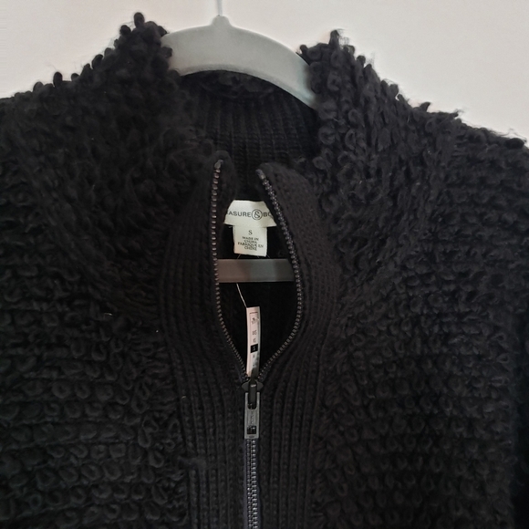 NWOT Treasure & Bond Loop Yarn Front Zip Cardigan Size Small - Picture 6 of 9
